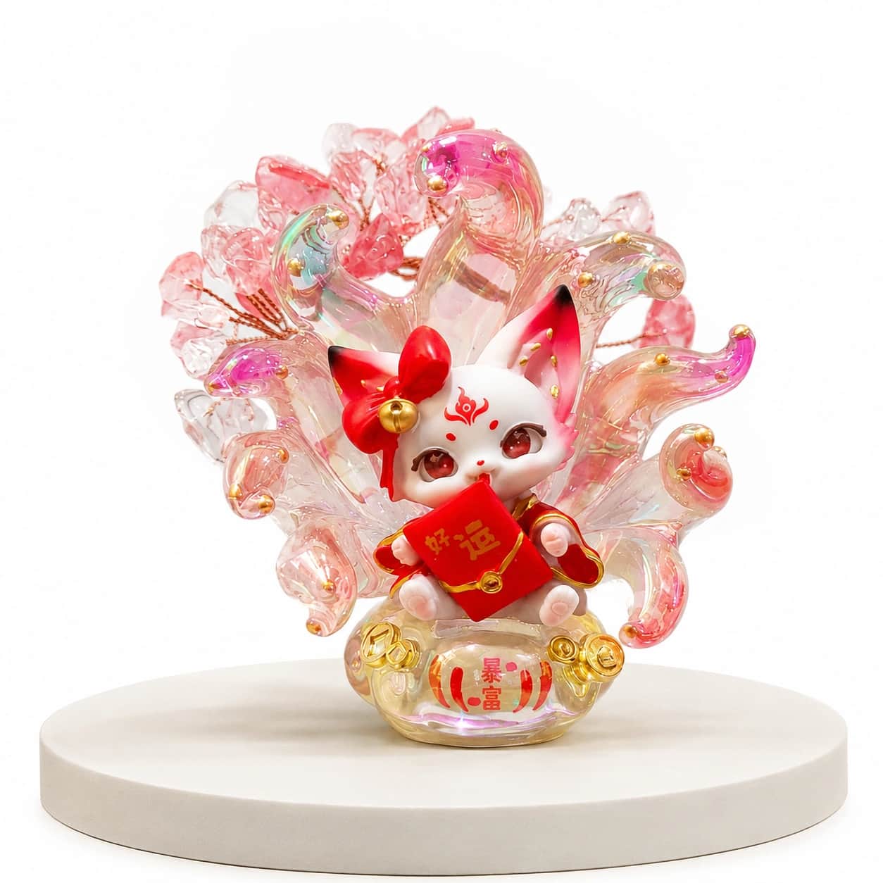Premium LED Crystal Fox Rabbit Figurine | Lucky Fortune Decorative Figurine with Warm Ambient Glow 2