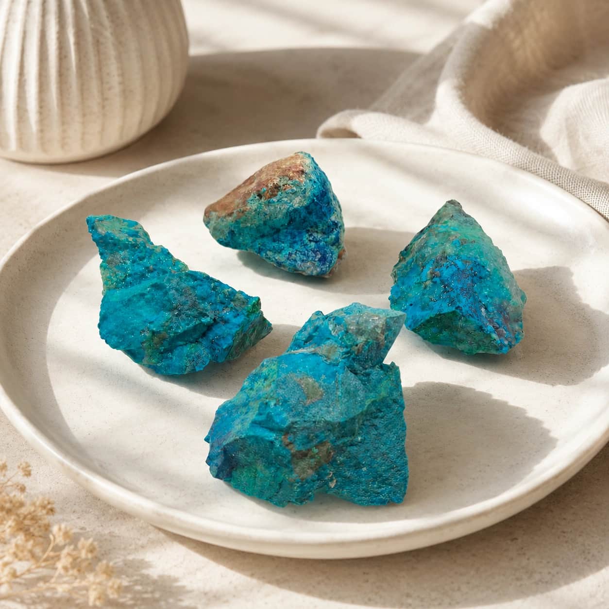 Raw Chrysocolla Stone | Natural Turquoise Blue-Green Rough Crystal Chunks | Decorative Healing Gemstone for Home Décor, Collection & Gifting 1