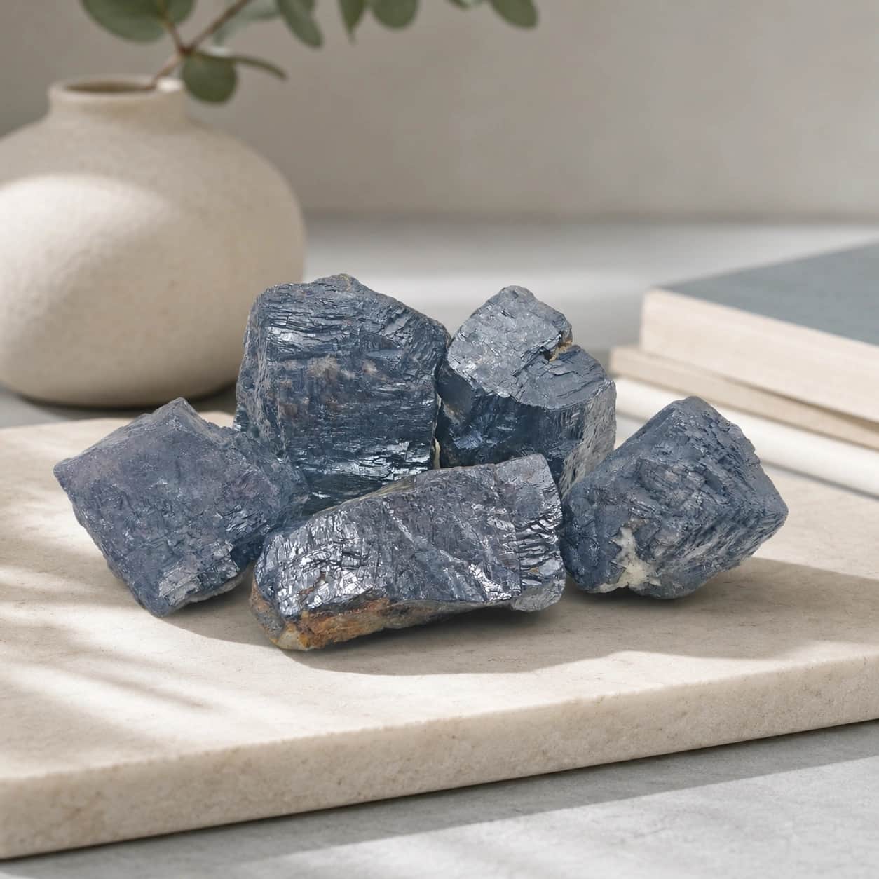 Raw Galena Stone | Natural Metallic Sulfide Crystal | Lead-Gray Mineral Specimen for Décor, Collectors & Crystal Display 1
