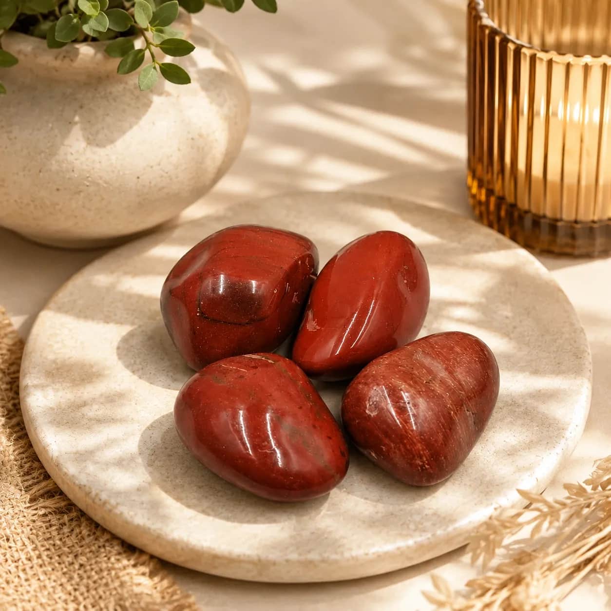 Red Jasper Natural Polished Tumble Stones | Premium Smooth Crystal Pieces for Décor, Meditation & Gifting 1