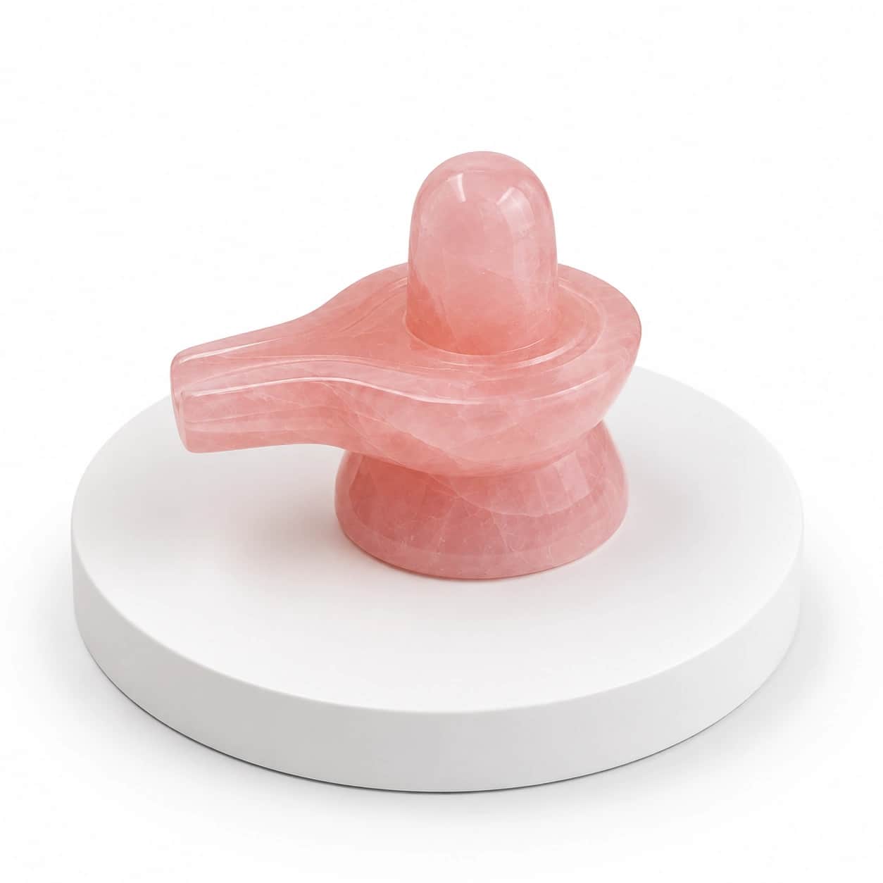 Rose Quartz Shiva Lingam | Natural Crystal Shivling with Yoni Base | Spiritual Pooja Decor & Healing Stone 2