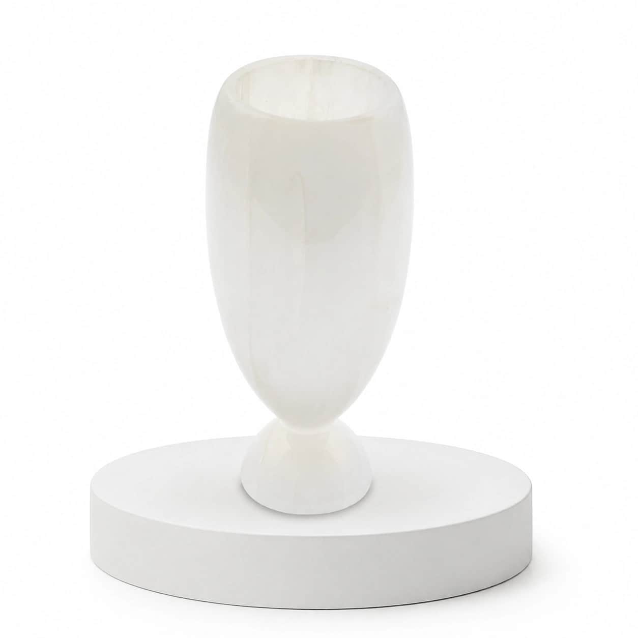 Selenite Vase | Handcrafted Natural Crystal Vase | White Selenite Stone Pedestal Vase | Luxury Home Décor Accent 2