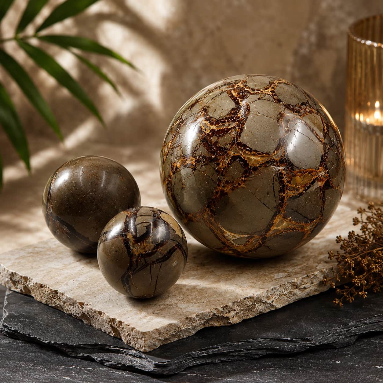 Septeria Sphere — Natural Polished Crystal Ball | Grounding Dragon Stone Home Décor 1