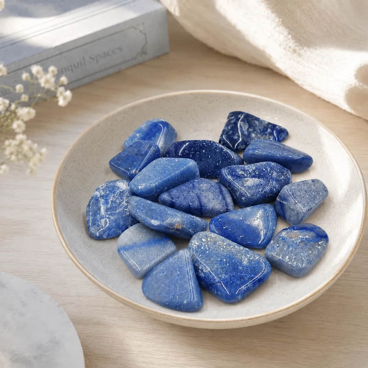 Sodalite Natural Polished Tumble Stone | Blue Crystal Tumbled Stones for Healing, Meditation, Decor & DIY Crafts 1