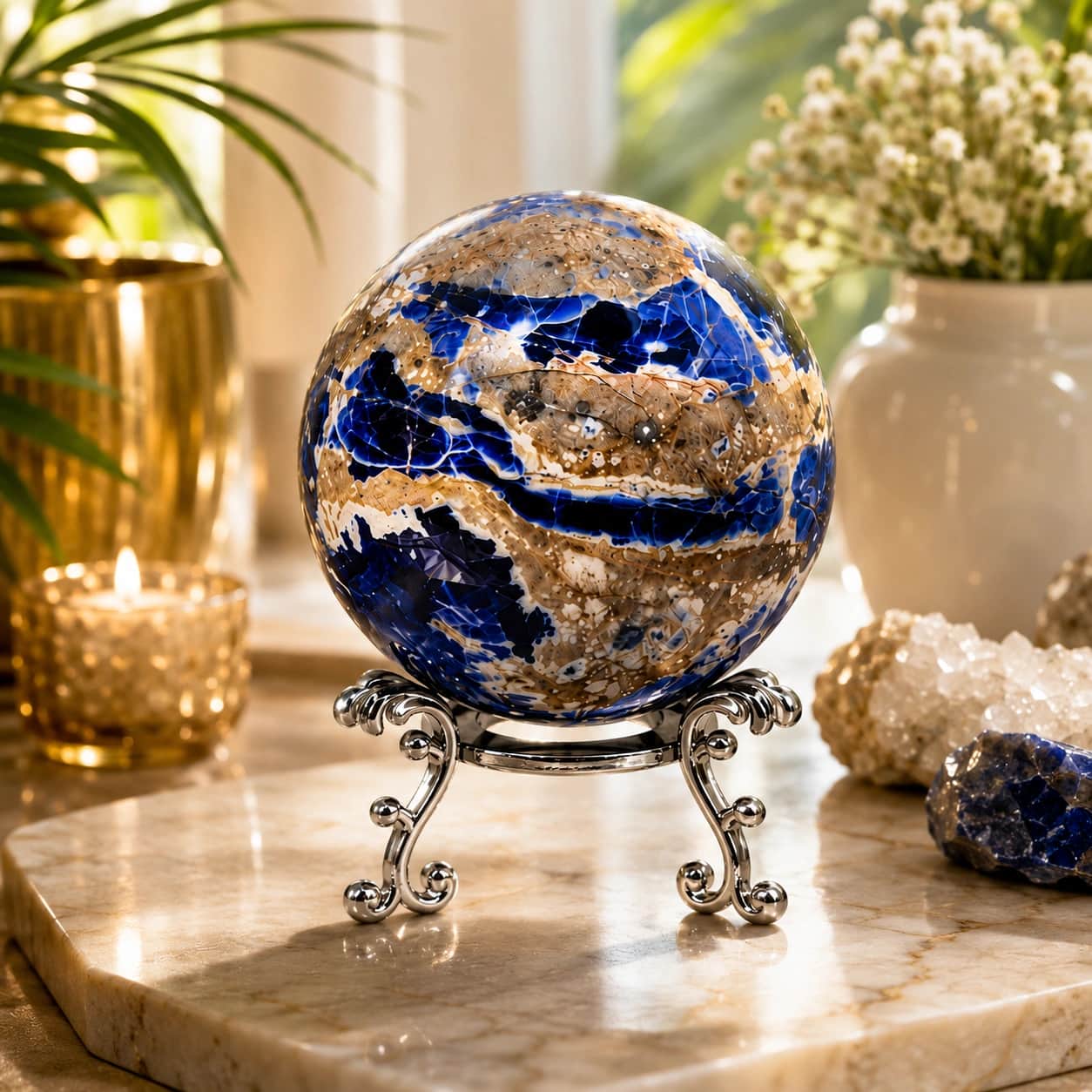 Sodalite Sphere Natural Gemstone Crystal Ball 1