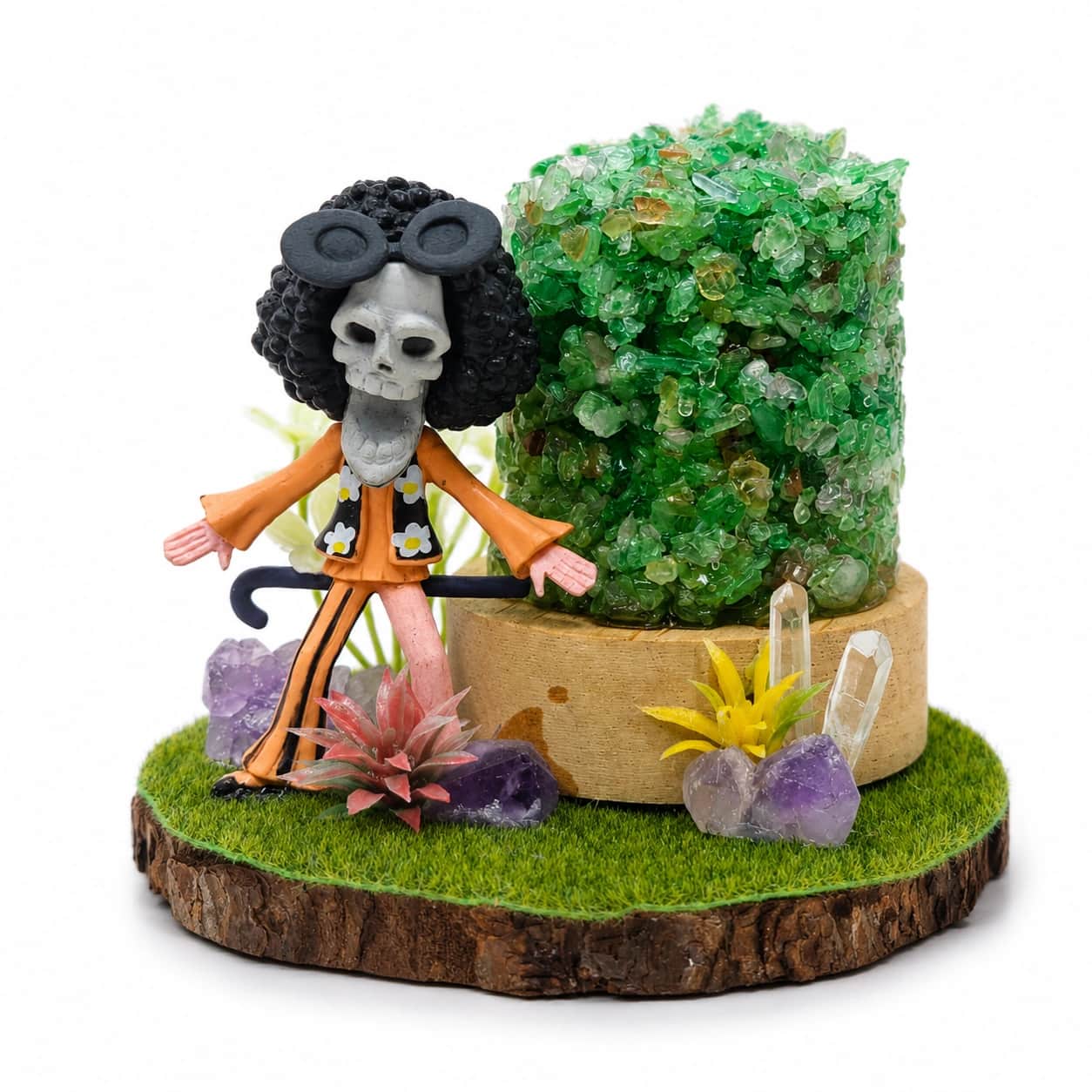 Stone Mart Green Aventurine Clear Quartz Amethyst LED Crystal Decorative Lamp with Fantasy Figurine 2