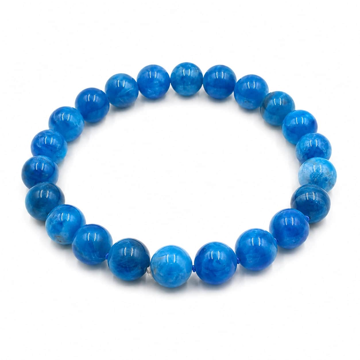Natural Blue Apatite Crystal Bracelet - 8mm Round Bead Stretch Bracelet for Clarity, Motivation & Manifestation | Unisex Healing Crystal Jewellery 2